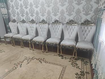 стулдар: Конок бөлмөсү үчүн үстөл жана отургуч, Колдонулган, Өзү алып кетүү, түсү - Саргыч боз — 2