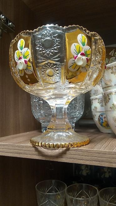 Qab-qacaq və mətbəx ləvazimatları: Ucuz qiymete tecili satılır - Material: qalın kəsimli büllur şüşə - — 1