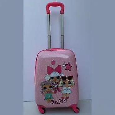 Rančevi, torbe i koferi: Dečji kofer na točkiće – ružičasti, sa motivima popularnih lutkica i — 8