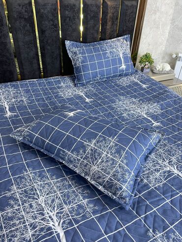 Örtüklər: Yataq üçün Yeni rəng - Göy Yataq örtüyü, Rayonlara çatdırılma — 8