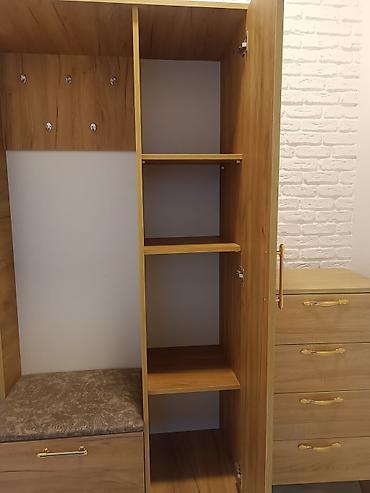 qapi taxta: Dəhliz üçün çoxfunksiyalı dolab dəsti - Material: taxta teksturalı — 2