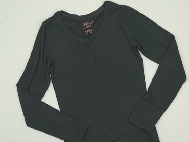 czarne bluzki z długim rękawem eleganckie: Bluzka Damska, XS, stan - Bardzo dobry