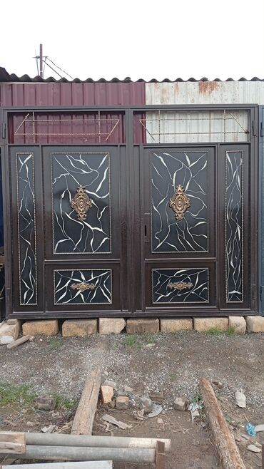 Həyət darvazaları: Dəmir Həyət darvazası, Yana açılan, Mexaniki, rəng - Mavi — 11