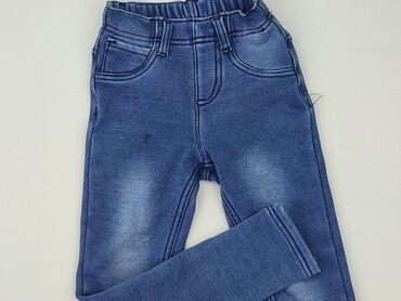 spodenki jeansowe w stylu mom fit: Spodnie jeansowe, 4-5 lat, 104/110, stan - Dobry