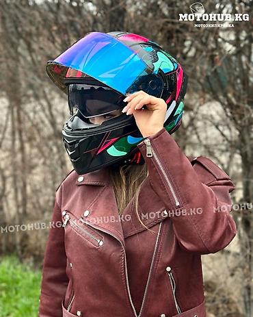 Мотоэкипировка: Мотошлемы Яркие, Стильные, Строгие, Спортивные Классический — 3