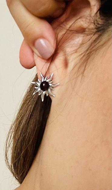 серебро янтар: Серебряные серьги, Проба 925, Янтарь, Женские, Новый — 2