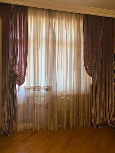 vilyur: Pərdə dəsti – klassik tərzdə - Komplekt: qalın dekorativ pərdə + tül — 1