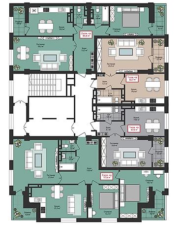 жк лофт: 1 комната, 48 м², Ала-Арча ТРЦ Элитка, 10 этаж, ПСО (под самоотделку) — 4