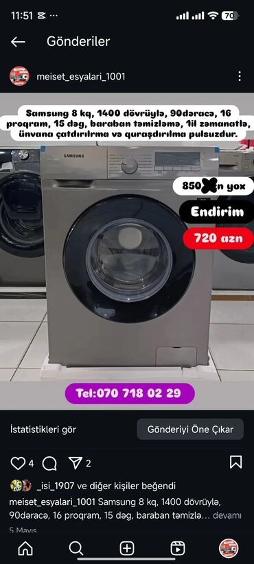 Paltaryuyan maşınlar: Paltaryuyan Anbardan satiş.Qimətlər aşagida qeyd olunub.Ünvana — 128