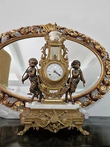 sivac slike: Kaminski sat sa anđelima ⏰👼 Dobro stanje. ✅ Visina: 61 cm. Lično — 4