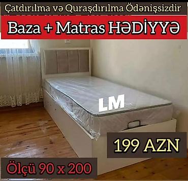 Tək nəfərlik çarpayı dəsti - Ölçü: 90 x 200 sm - Komplekt: baza + lalafo.az -da Tək nəfərlik çarpayı dəsti - Ölçü: 90 x 200 sm - Komplekt: baza +