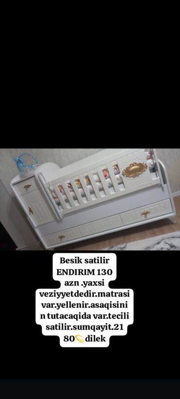 uşaqlar üçün qış çəkmələri: Besik satilir ENDIRIM 130 azn .yaxsi veziyyetdedir.matrasi