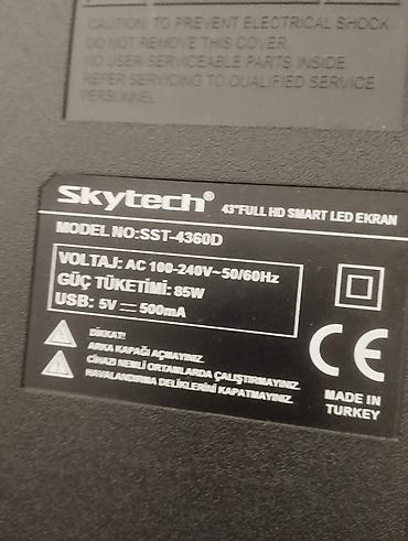 Televizorlar: İşlənmiş Televizor Skyworth LED ekran 43" FHD (1920x1080), Ünvandan götürmə — 2