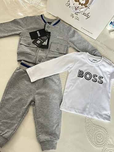 Uşaqlar üçün digər geyimlər: Uşaq üçün 3 hissəli geyim dəsti – BOSS Tərkib: - Boz rəngli idman — 2