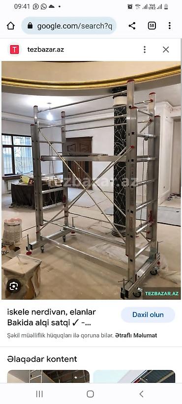 Nərdivanlar: Alüminium mobil iskələ sistemi - Material: yüngül və möhkəm alüminium — 7