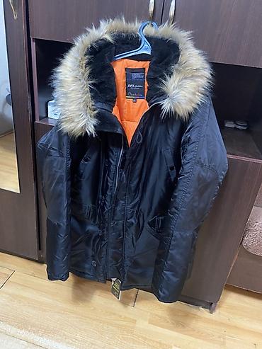пуховики юникло: Мужская зимняя парка DFL Fashion, размер XXL. - Цвет: черный с — 1