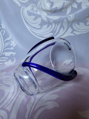 Ostali kućni dekor: Vaza nova,kristal,rucni rad,duvana usnama. Krasno Poljska. 80te — 17