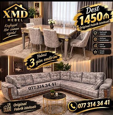 XMD Mebel – Original Fabrik İstehsalı - Dəst: Yemək otağı masası + 6