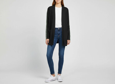 kurtka jeansowa z futerkiem bershka: Bershka, Kardigan damski, rozmiar L
