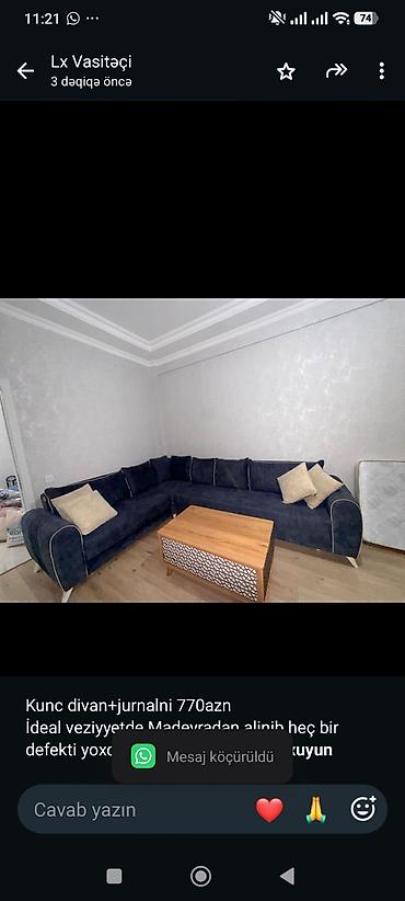 Kunc divan+jurnalni 770azn İdeal veziyyetde Madeyradan alinib heç bir lalafo.az -da Kunc divan+jurnalni 770azn İdeal veziyyetde Madeyradan alinib heç bir