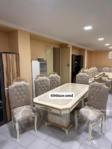 qabaq ustolu: Qonaq otağı üçün, Yeni, Açılmayan, Dördbucaq masa, 6 stul — 1