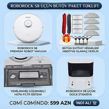 Roborock S8 üçün bütöv paket təklifi Məhsulun tərkibi: - Roborock S8 lalafo.az -da Roborock S8 üçün bütöv paket təklifi Məhsulun tərkibi: - Roborock S8