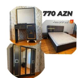 Yataq otağı dəstləri: 2 təknəfərlik çarpayı, Dolab, Tumba, 2 tumba, Azərbaycan, Yeni — 8