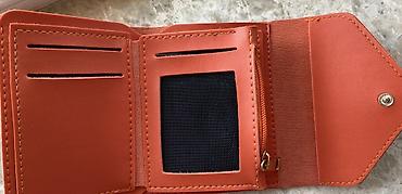 pul kisələri: Narıncı rəngli kompakt pulqabı - Material: yumşaq süni dəri, səliqəli — 2