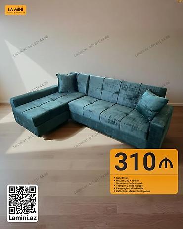 hedyeler: Künc divan – La Mini - Ölçülər: 240 × 150 sm - Mexanizm: Açılan — 1
