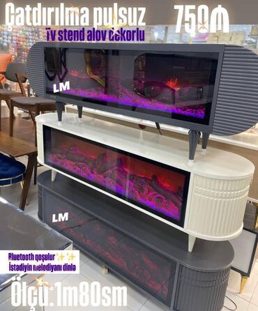 Çarpayılar: TV STEND _Alov dekorlu Yeni və upakovkada 💥 Qiymət: 750₼✨ Qeyd