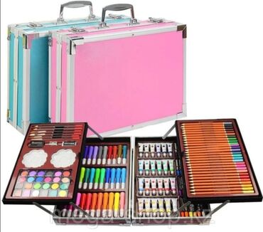 247 oglasa | lalafo.rs: Set za crtanje u metalnom koferu roze i plavi Set za crtanje u