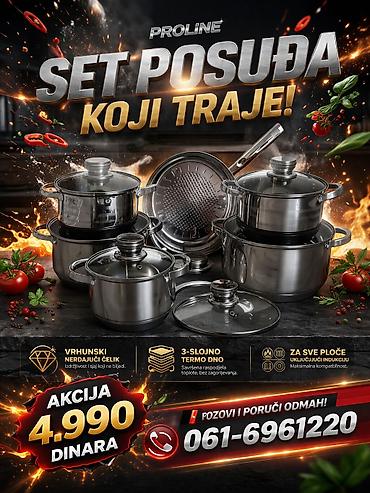 maxi staklene case: PROLINE set posuđa – set koji traje! - Materijal: vrhunski nerđajući — 1