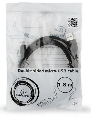 Kablovi za telefone: Cablexpert dvostrani Micro-USB kabl – 1,8 m - Konektori: USB-A — 1