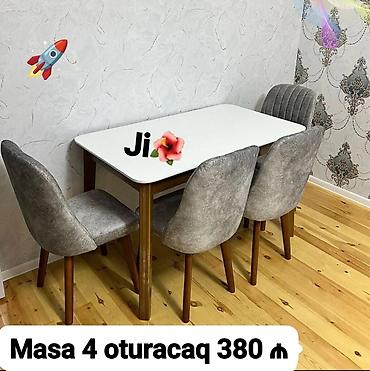 taxt doweyi: Mətbəx üçün, Yeni, Açılmayan, Dördbucaq masa, 4 stul — 1