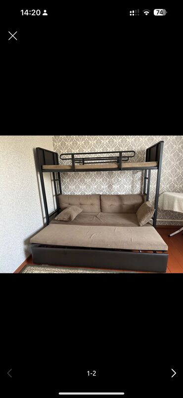 двухъярусная кровать из металла: Двухъярусная Кровать, Б/у