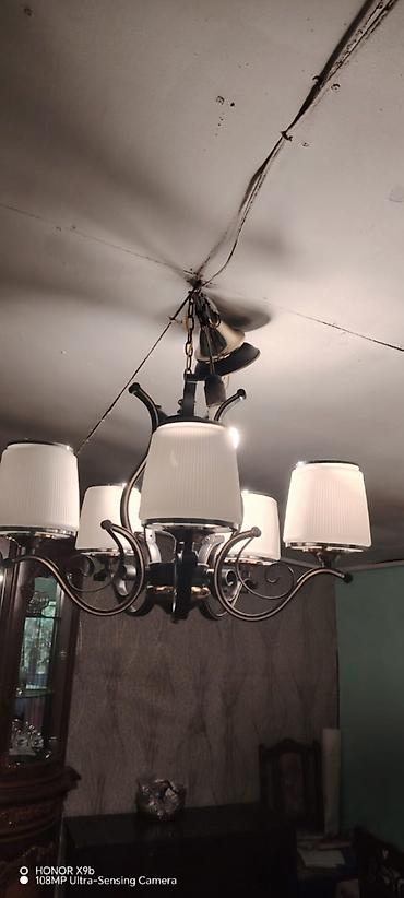 islənmis lyust: Çılçıraq, 6 lampa, Metal — 1