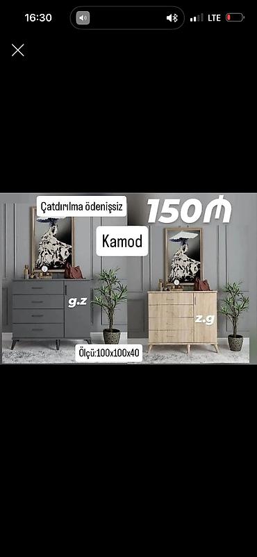 Kamod – geniş saxlama həlli - Ölçü: 100 x 100 x 40 sm - Rəng