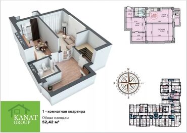 Офисы: 1 комната, 57 м², Элитка, 2 этаж, ПСО (под самоотделку)