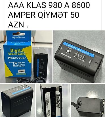 8600 luna: AAA KLAS NP-F980 Li-ion batareya - Tutum: 8600 mAh (980A seriyası) - — 1