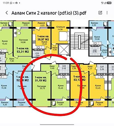 сити: 1 комната, 52 м², Элитка, 9 этаж, ПСО (под самоотделку) — 2