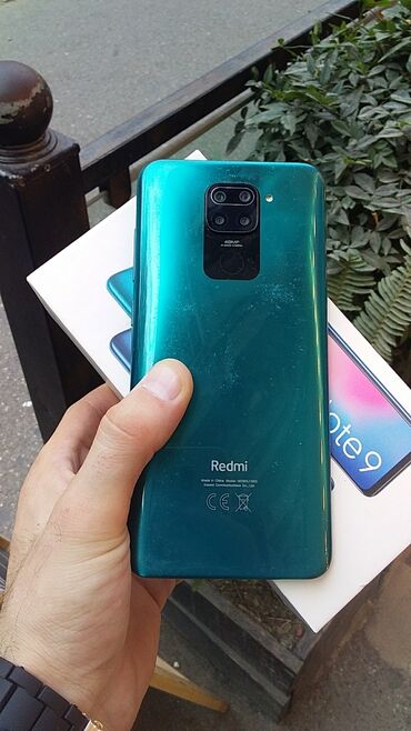 xiaomi note 9 s qiymeti: Xiaomi Redmi Note 9, 64 GB, rəng - Yaşıl, 
 Barmaq izi, Face ID