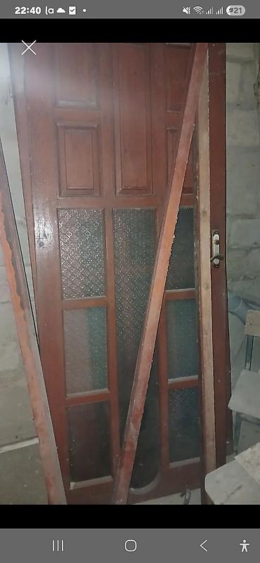 plasdik qapi pencere: Taxta giriş qapısı - Material: möhkəm taxta karkas, klassik qəhvəyi — 1