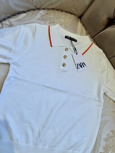 поло рубашка: Футболка, Классическая модель, Zara, Трикотаж, Новый, Стандарт