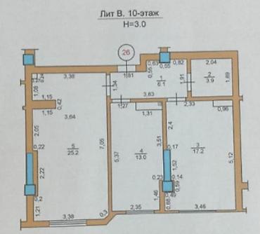 юнис: 2 комнаты, 66 м², Золотой квадрат Элитка, 10 этаж, Косметический ремонт — 7
