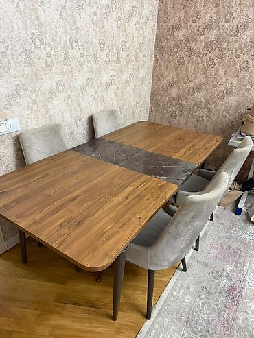 Masa dəsti satılır 360₼. 4 oturcağı var. açılır. Ünvan Xətai