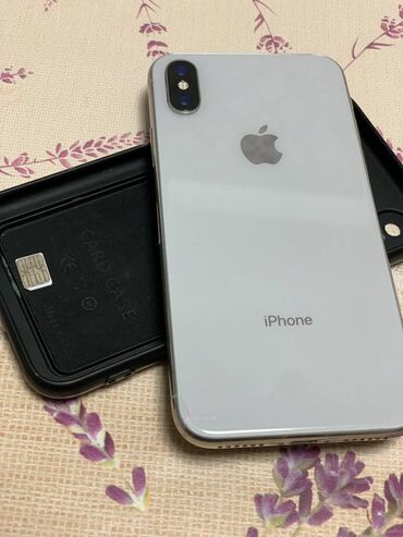Apple iPhone: IPhone X, Б/у, 256 ГБ, Белый, Чехол