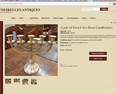 Sveće i svećnjaci: Mesingani svećnjak sa 7 krakova - Materijal: liveni mesing, zlatne — 6