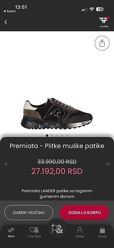 as 46: Premiata muške patike – model sa prepoznatljivim logotipom i đonom sa — 7