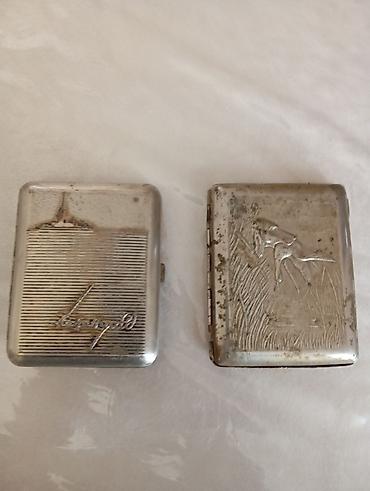 qelyan vape: İki ədəd metal siqaret qabı (klassik portsiqaret) dəsti - Material — 1