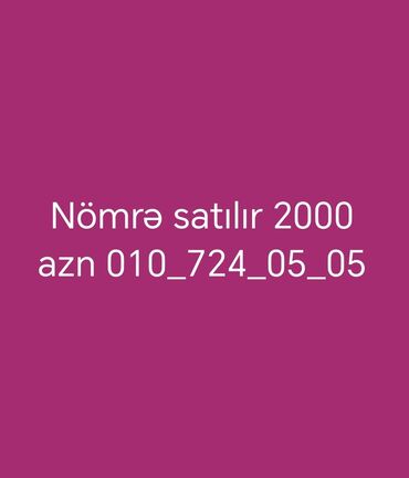 Колье: Xüsusi mobil nömrə satılır. - Nömrə: 010_724_05_05 - Qiymət: 2000 AZN